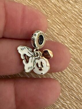 Pandora Rose Gold and Silver Mickey Dangle Charm